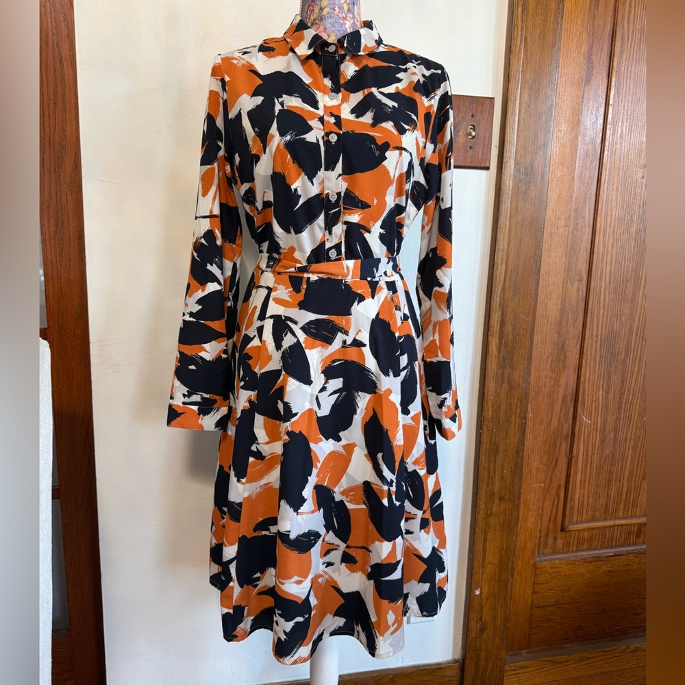 Stylish Orange and Black Women's Dress